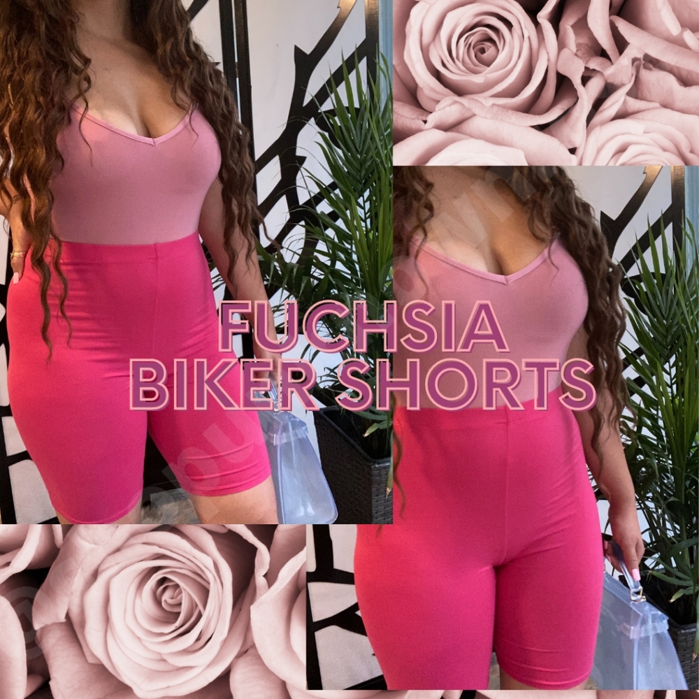 Fuchsia Biker Shorts